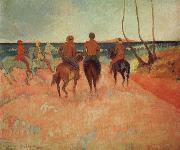 Paul Gauguin Horseman at the beach oil on canvas